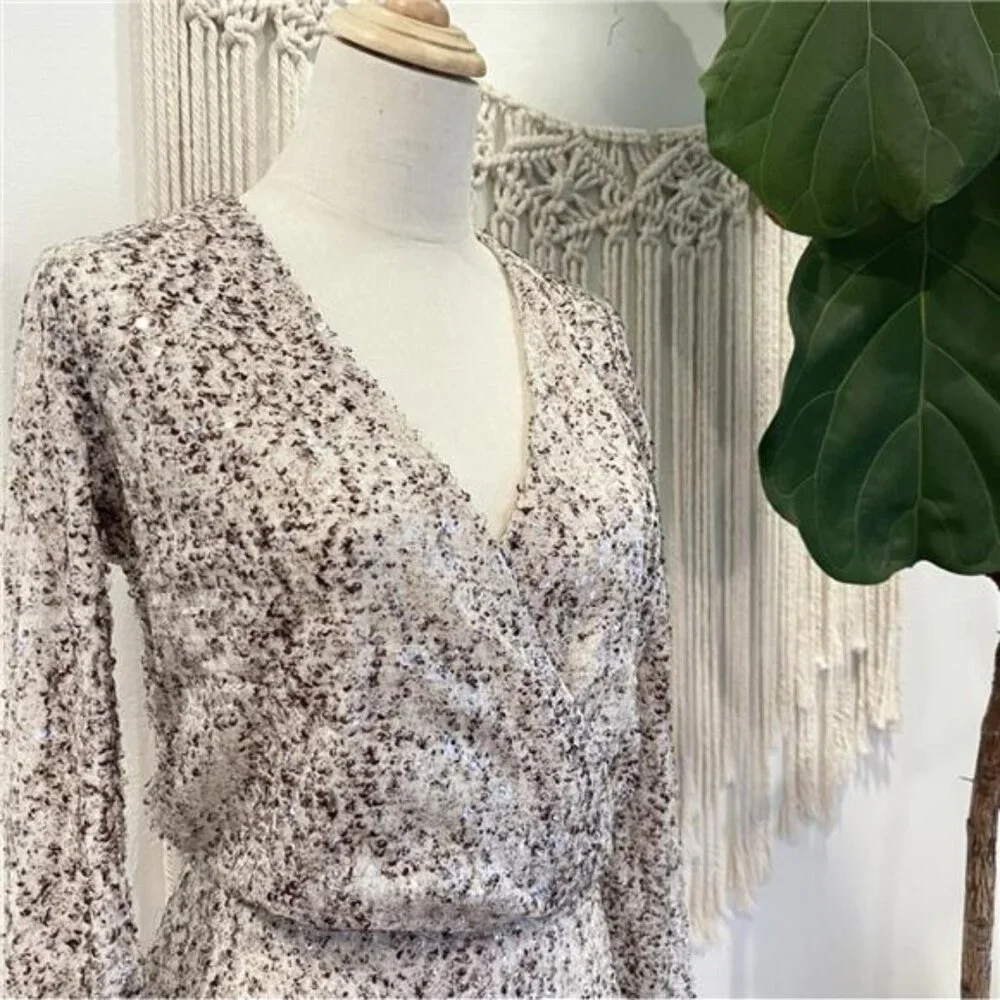 Victoria's Secret / Moda International White Sequin Cocktail Dress - Size Small - Picture 4 of 6